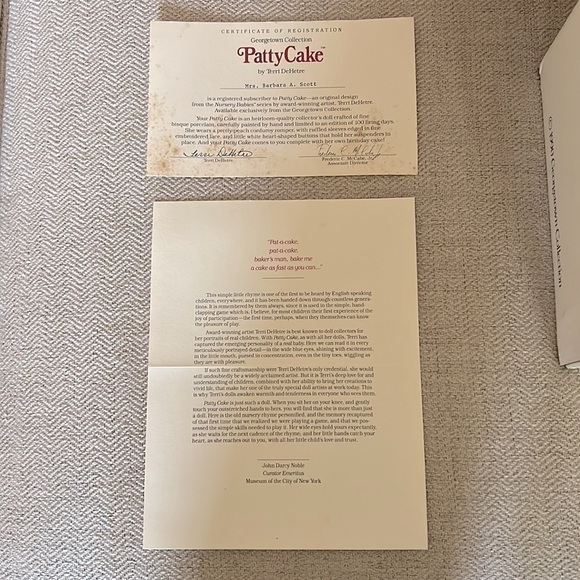 Georgetown Collection • Patty Cake Porcelain Doll - Picture 5 of 9